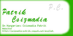 patrik csizmadia business card